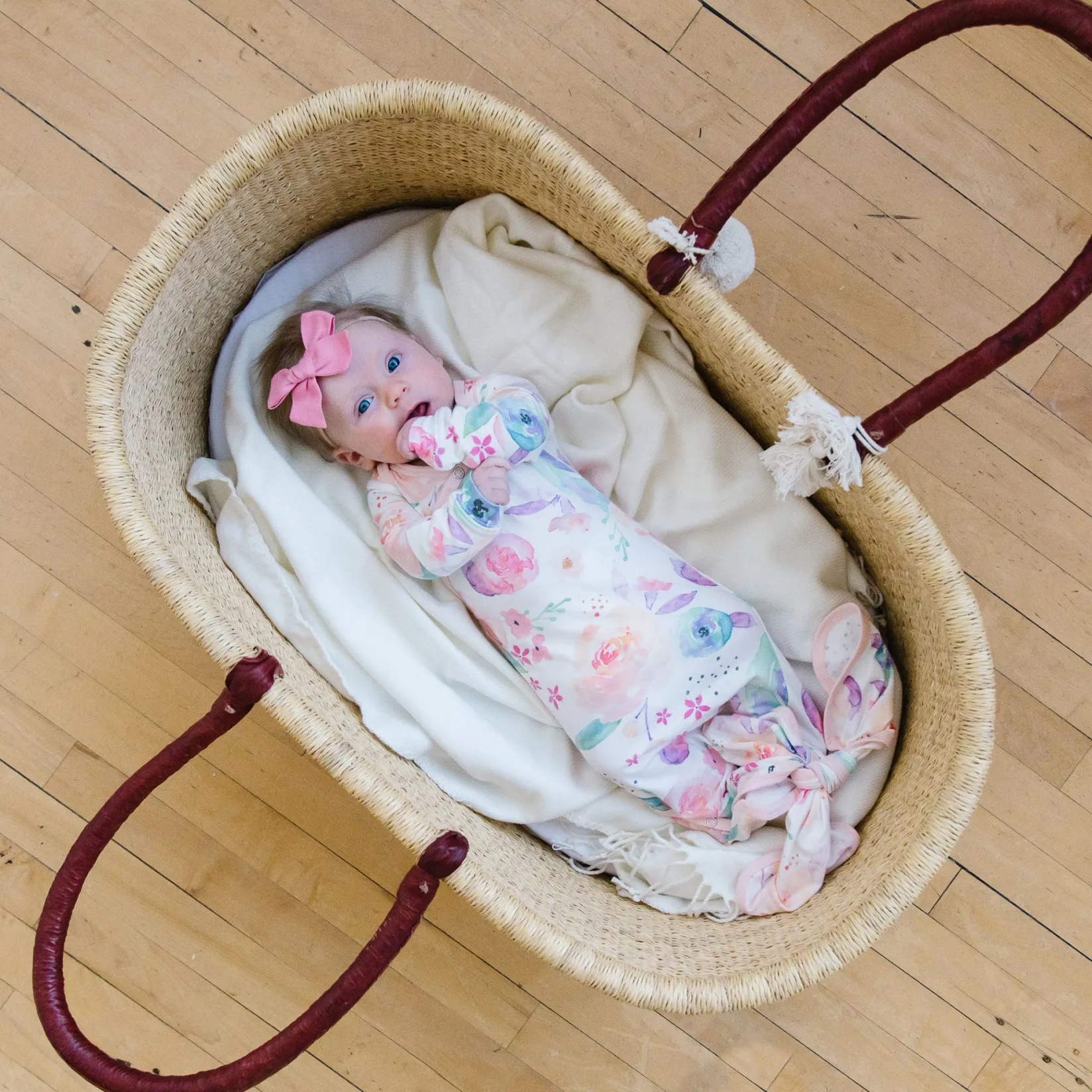 Pajamas|Sleep Bags>Copper Pearl Knotted Gown 0m+ - Bloom Flower