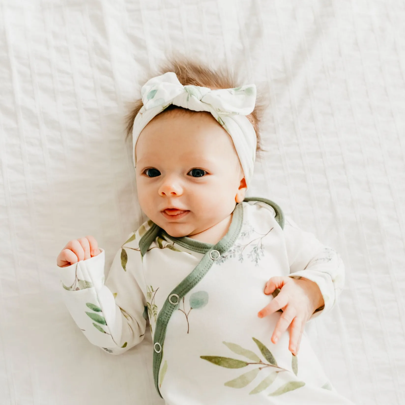 Pajamas|Sleep Bags>Copper Pearl Knotted Gown 0m+ - Leaf Haven