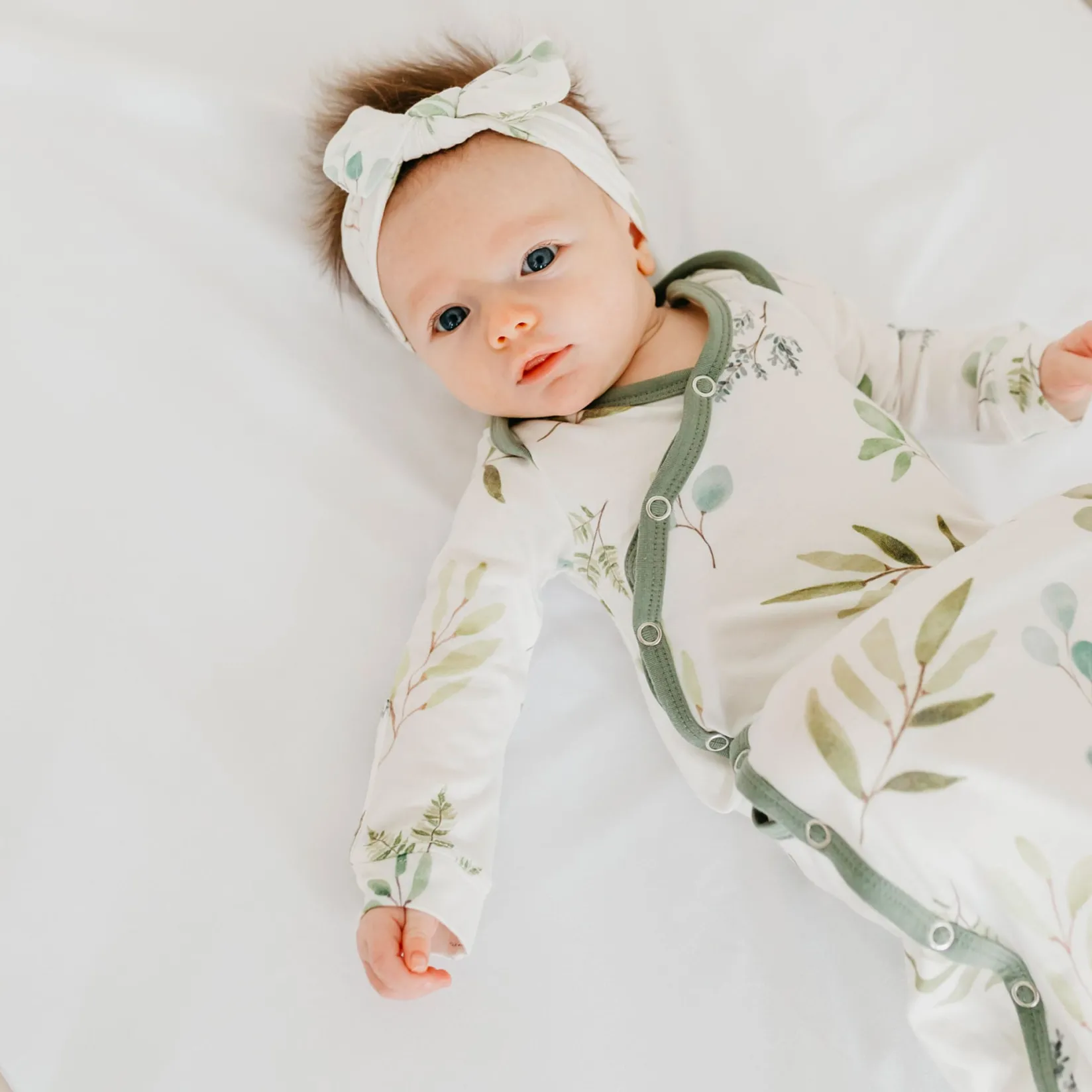 Pajamas|Sleep Bags>Copper Pearl Knotted Gown 0m+ - Leaf Haven