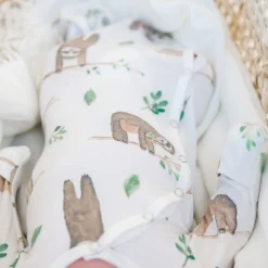 Best Knotted Gown 0m+ - Noah the Sloth Pajamas|Sleep Bags