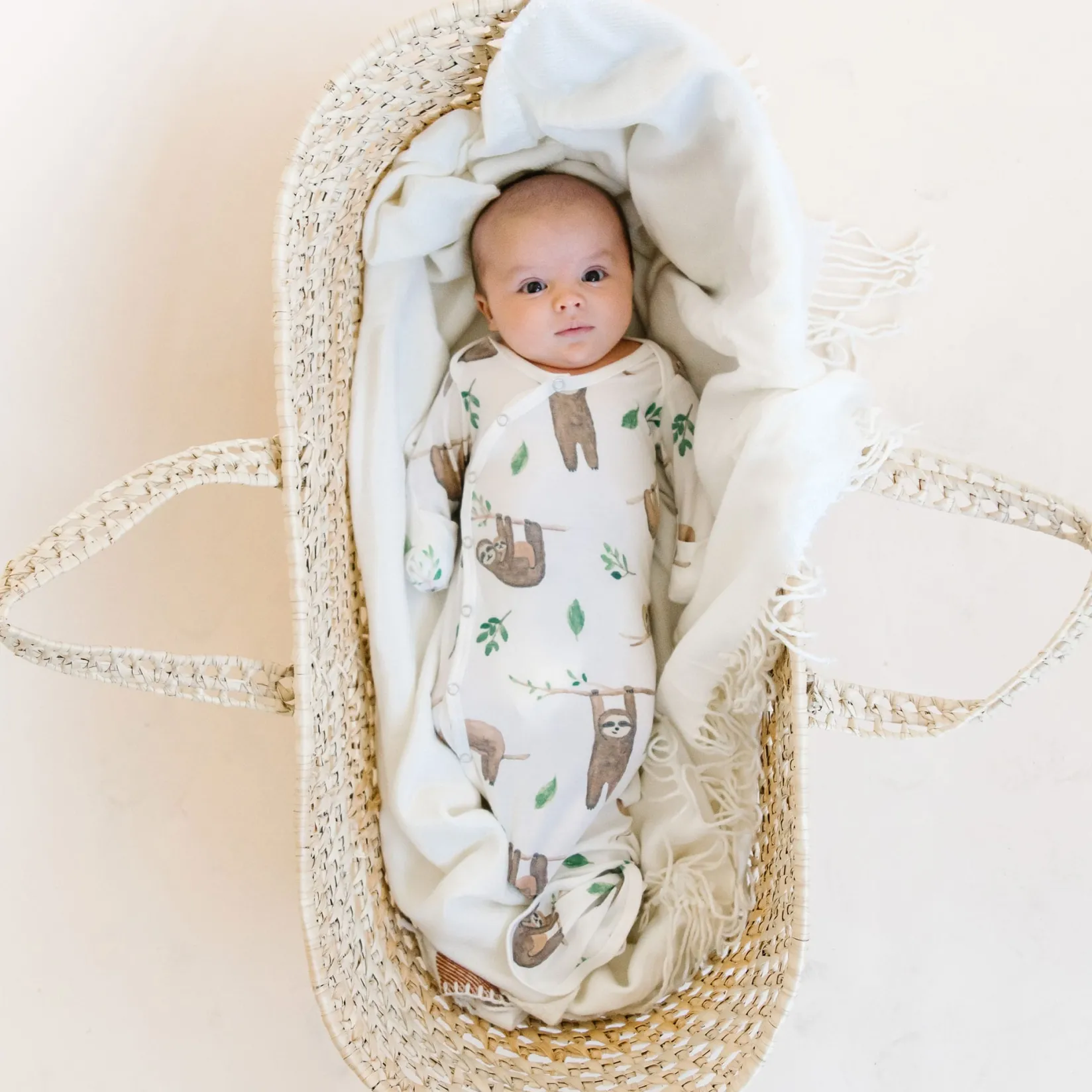 Best Knotted Gown 0m+ - Noah the Sloth Pajamas|Sleep Bags