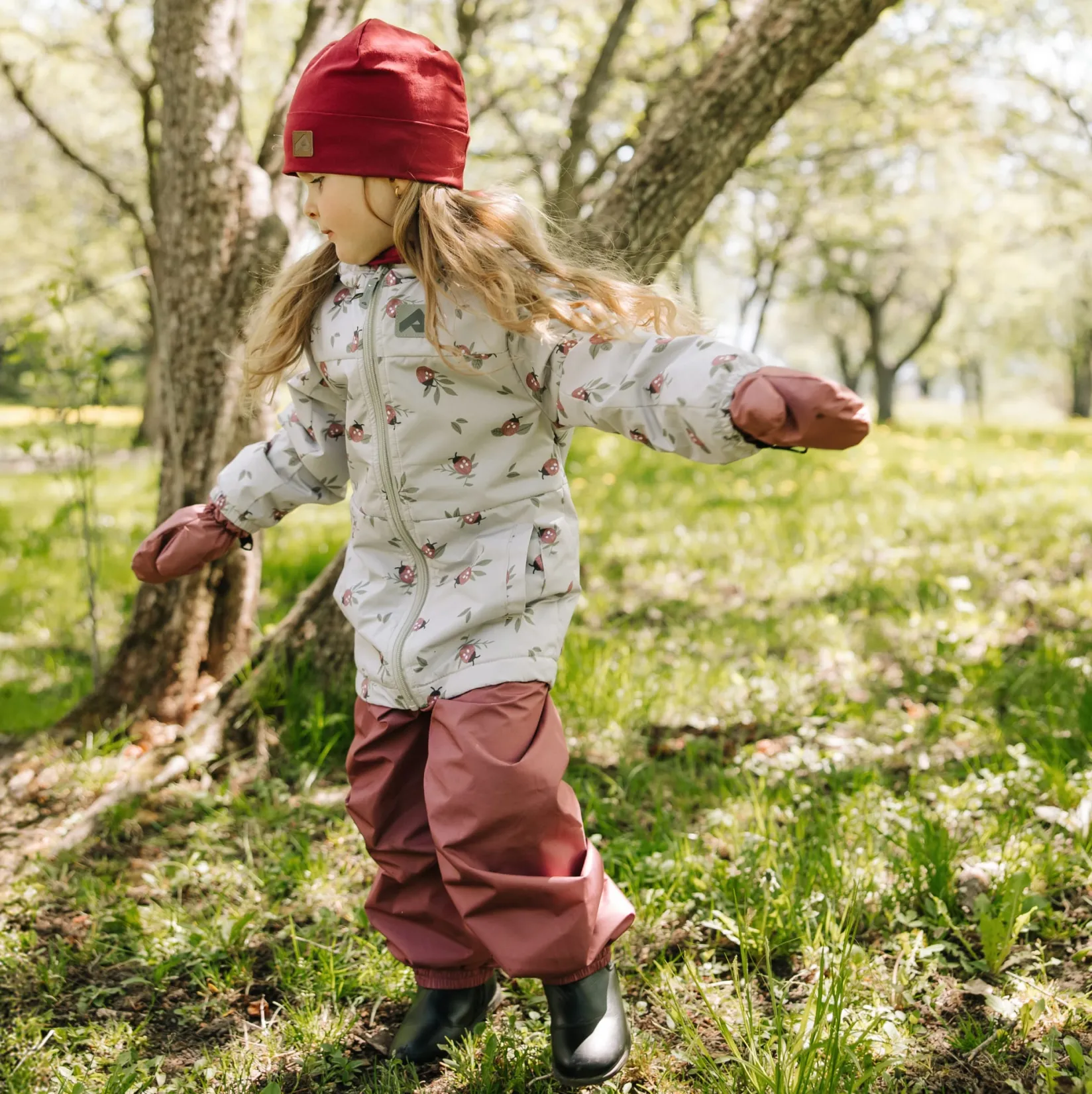 Outerwear>Perlimpinpin Ladybug Spring Set 2-6 Beige