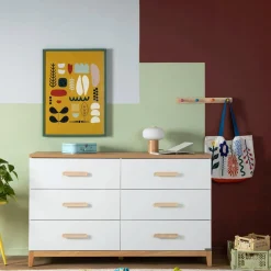 Storage Furniture>Dadada Baby LaLa Big 6-drawer Dresser - White/Natural