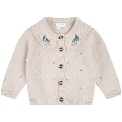 Fleeces And Sweatshirts|Tops>Firsts par Petit Lem Lamb Knit Cardigan 3-24m Beige
