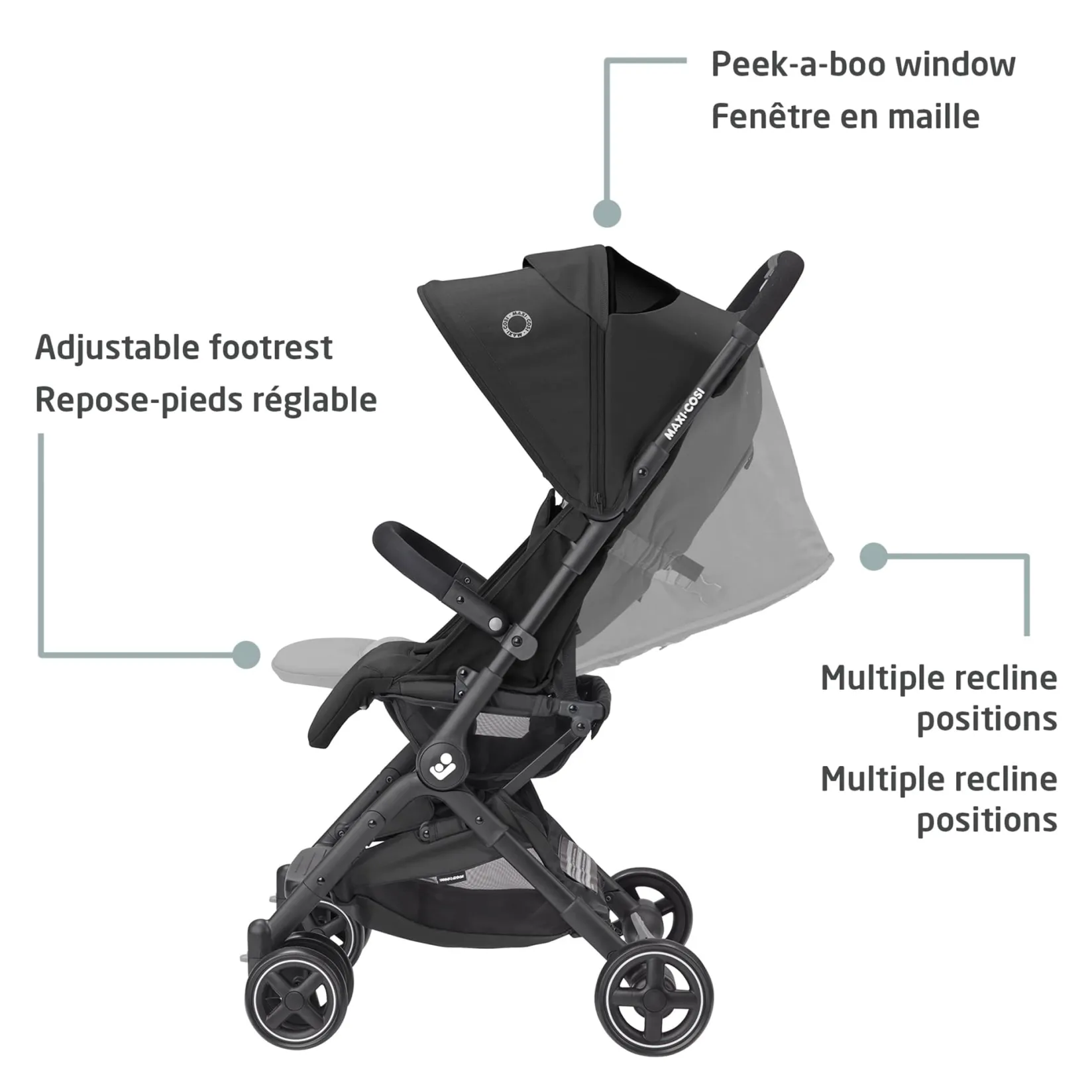 Strollers|Strollers & Trailers>Maxi-cosi Lara Ultracompact Stroller - Essential Black