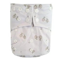 Cloth Diapers|Cloth Diapers>La Petite Ourse Large Elastic Cloth Diaper 10-35lb - Bicycle