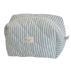 Discount Large Quilted Pouch- Sage Stripes Diaper Bags|Diaper Bags