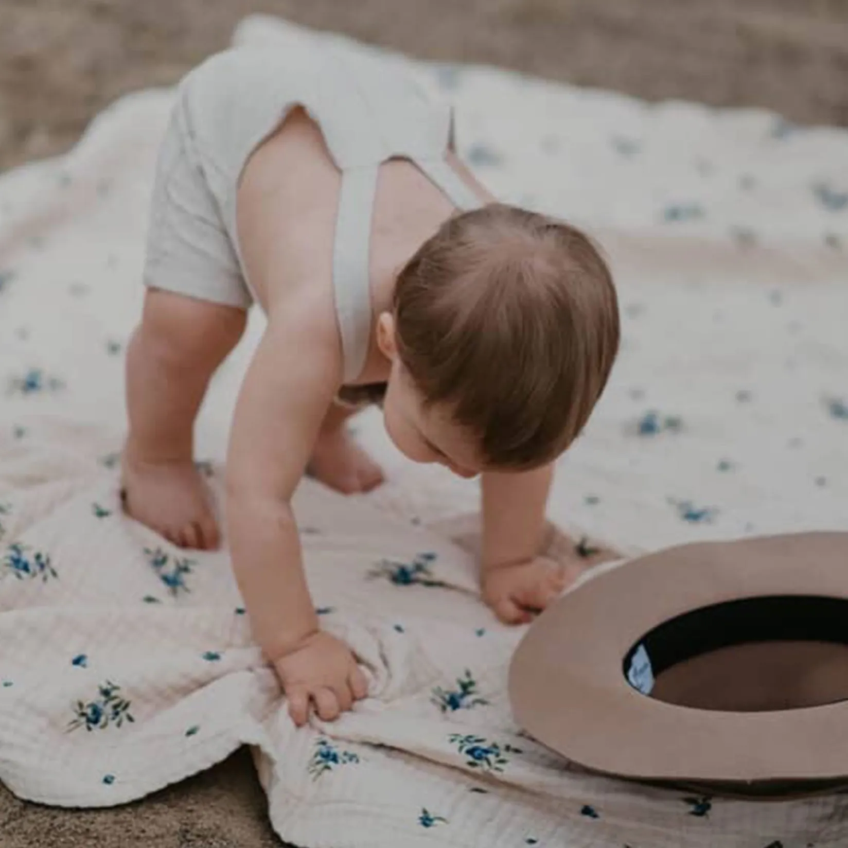 Throws|Blankets>House of Elia 4-Layer Muslin Blanket - Blueberry