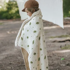 Throws|Blankets>House of Elia 4-Layer Muslin Blanket Twin Bed Size - Fern