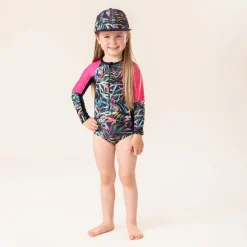 Swimsuits>Nano Leafage Uv Ls Swimsuit 2-14 Black