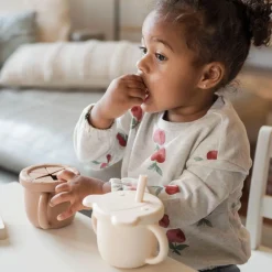 Sale Learning Cup 2 In 1 - Caramel Kids Tableware|Plates & Placemats