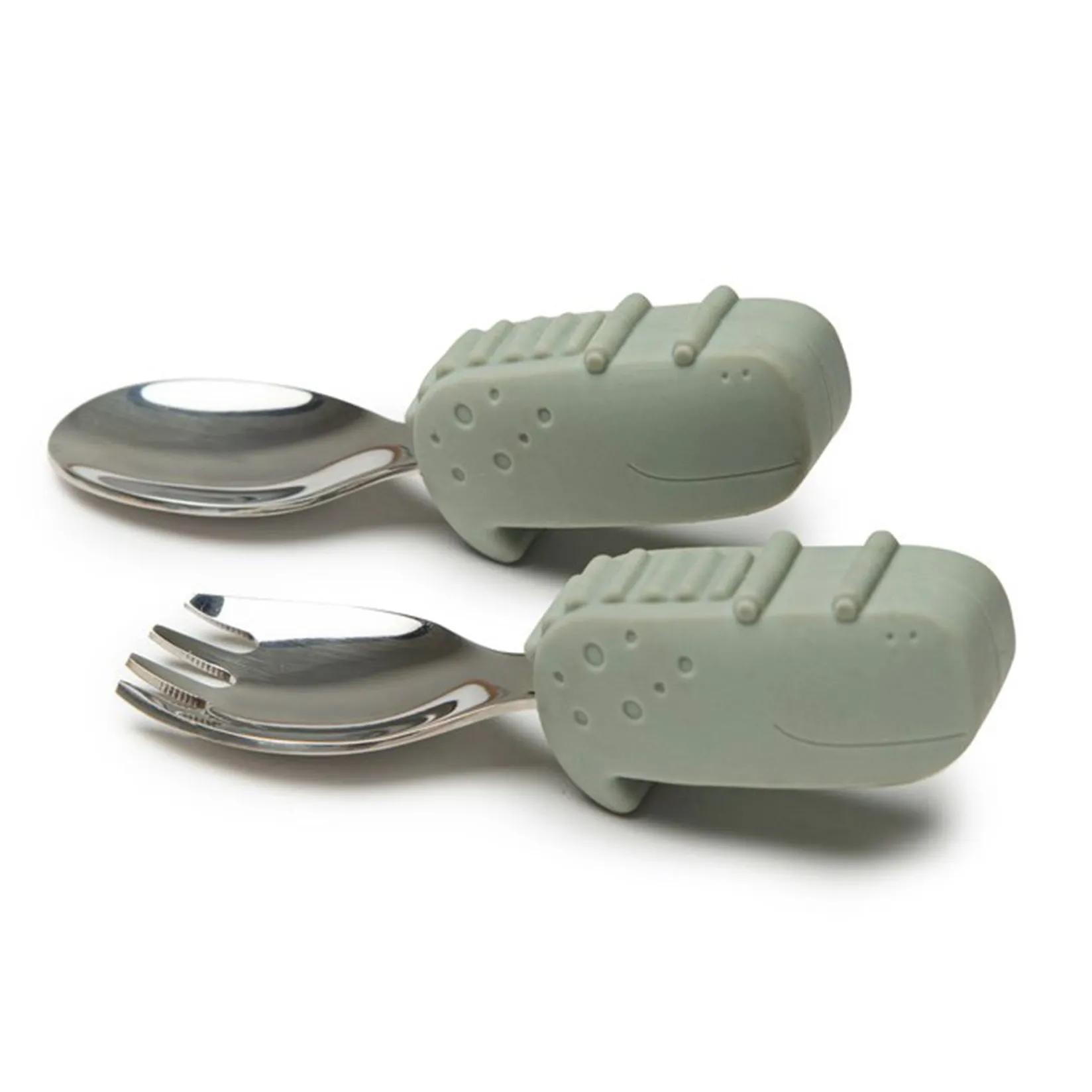 Online Learning Spoon and Fork Set - Alligator Kids Tableware|Plates & Placemats