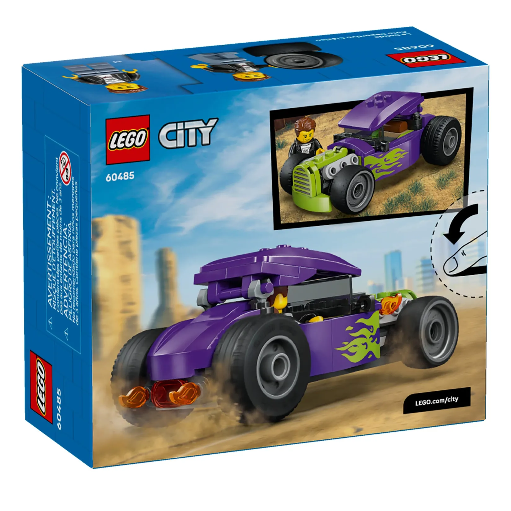 Online City Hot Rod Race Car Building Toy and Minifigure 60485 Kids Assembly & Construction