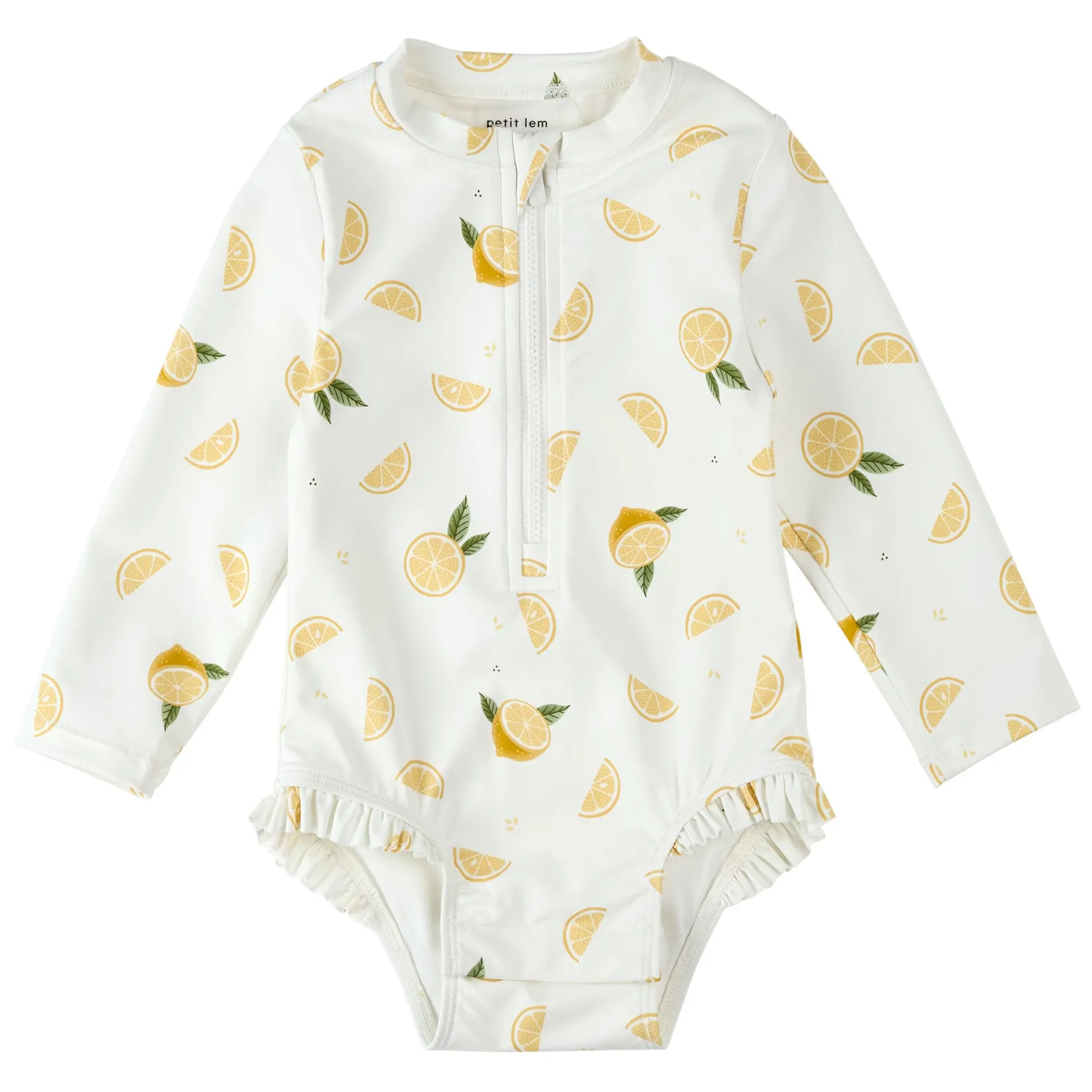 Swimsuits>Petit Lem Lemons UV Long Sleeve Swimsuit 2-6y Ivory