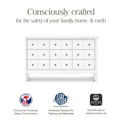 New Liberty 9 Drawers Dresser - Warm White Storage Furniture