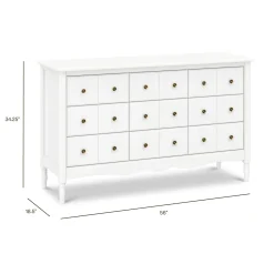 New Liberty 9 Drawers Dresser - Warm White Storage Furniture