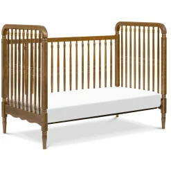 Liberty 3-in-1 Convertible Spindle Crib With Conversion Kit - Natural Walnut Cribs & Mattresses|Cribs & Mattresses