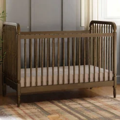 Liberty 3-in-1 Convertible Spindle Crib With Conversion Kit - Natural Walnut Cribs & Mattresses|Cribs & Mattresses