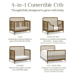 Liberty 4-in-1 Convertible Spindle Crib - Natural Hazelnut Cribs & Mattresses|Cribs & Mattresses