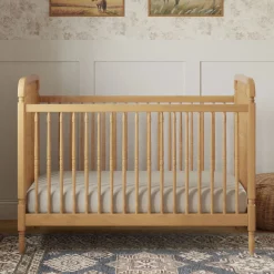 Liberty 3-in-1 Convertible Spindle Crib With Conversion Kit - Honey Cribs & Mattresses|Cribs & Mattresses