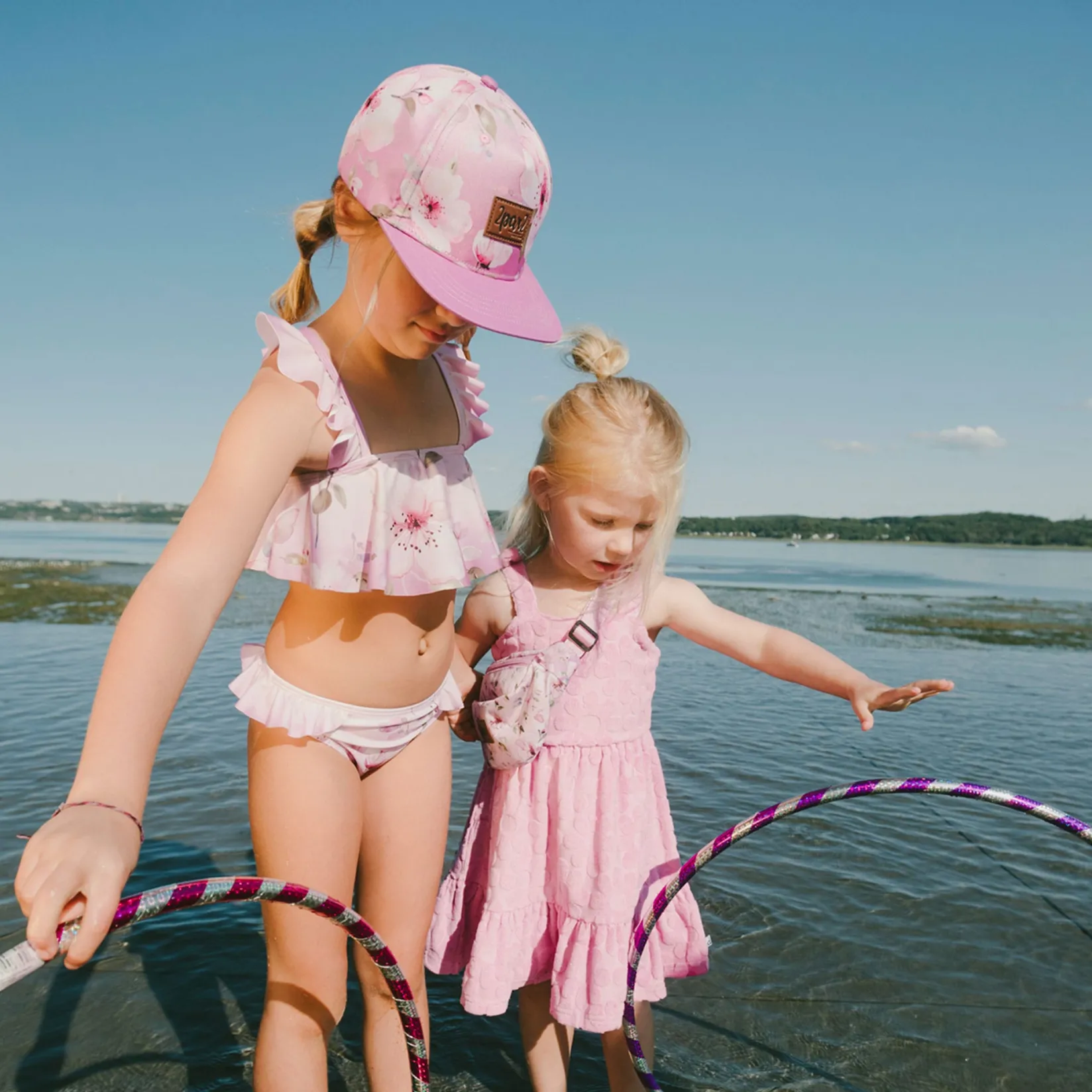 Hats & Caps>Deux par Deux Flowers Cap 3-14 Lilac