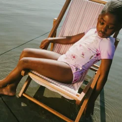 Swimsuits>Deux par Deux Flowers Swimsuit 7-12 Lilac