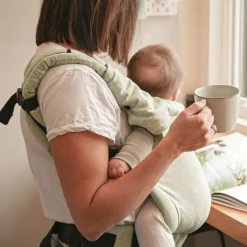 Outdoors & Travel|Baby Carriers>Gustine Linen Baby Carrier 3 Positions - Mint