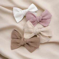 Sale Linen Bow Clips (2) BOY Fashion Accessories|Fashion Accessories