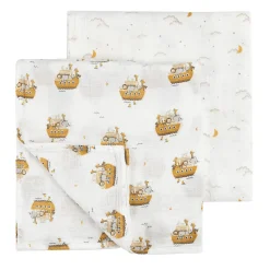 Blankets|Blankets>Petit Lem Lions 2pc Muslin Blankets