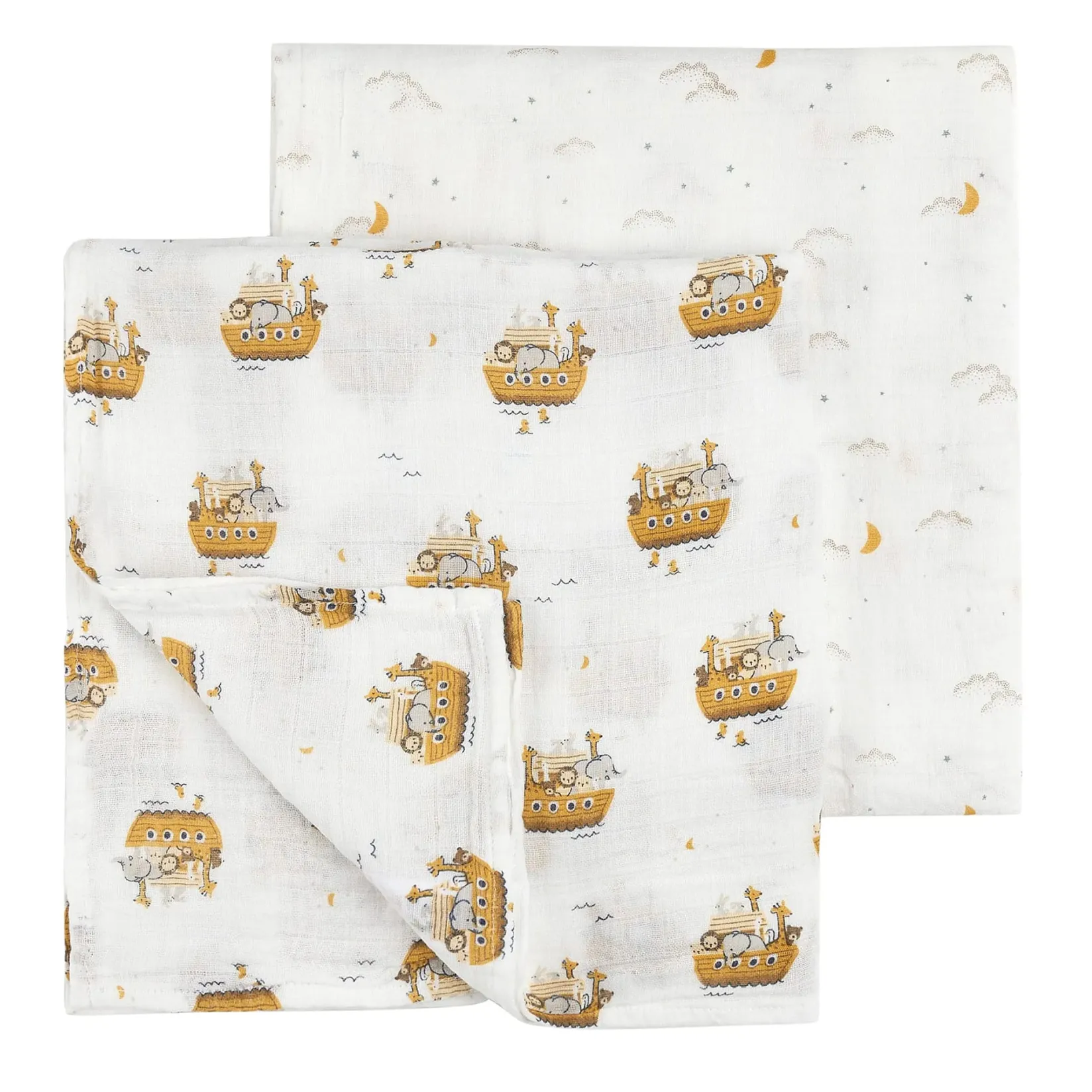 Blankets|Blankets>Petit Lem Lions 2pc Muslin Blankets