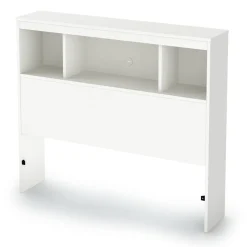 Twin, Full & Queen Beds>South Shore Litchi Twin Bookcase Headboard - Pure White