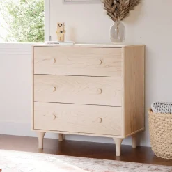 Best Lolly 3-Drawer Changer Dresser with Removable Changing Tray - Washed Natural Changing Tables