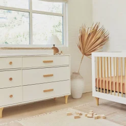 Discount Lolly 6-Drawer Double Dresser - White / Natural Storage Furniture