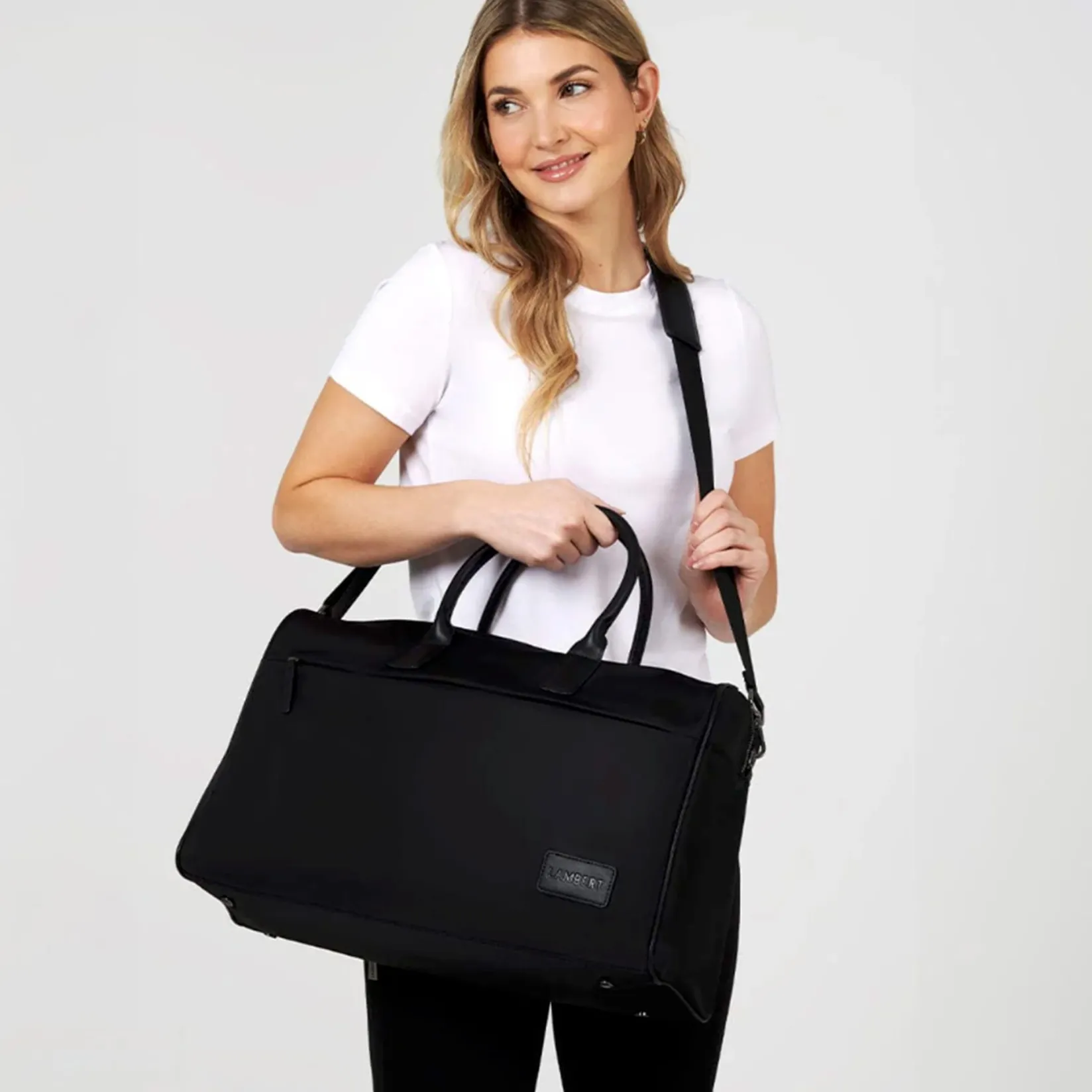 Handbags & Purses|Diaper Bags>Lambert London- Recycled Nylon Black Bag