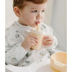 Breastfeeding|Bibs>Loulou Lollipop Long Sleeves Waterproof Bib - Hedgehogs