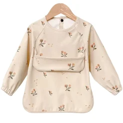 Breastfeeding|Bibs>Bulle Long-Sleeved Bib - Clementine