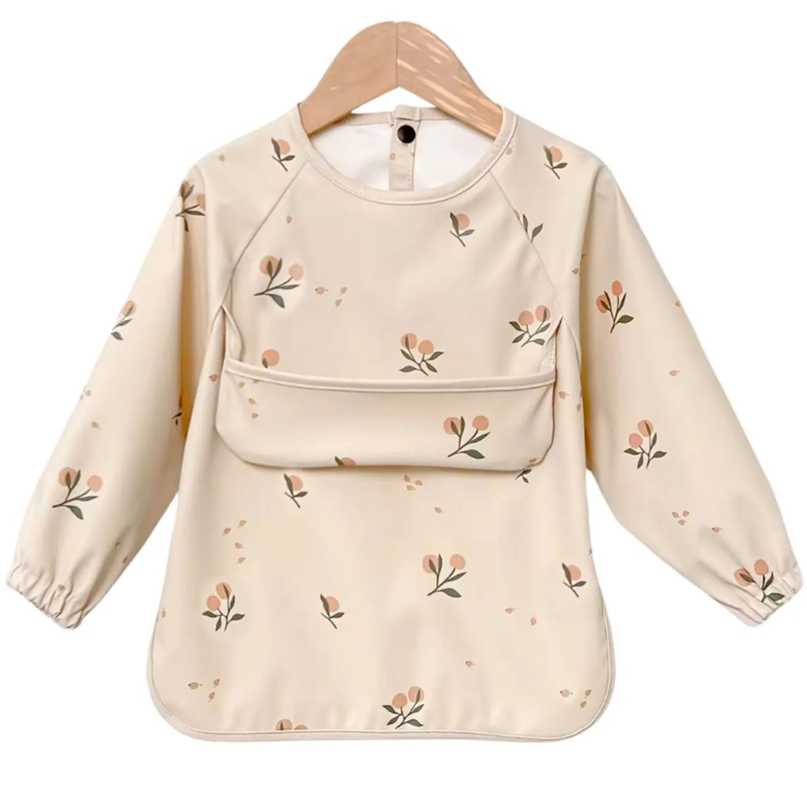 Breastfeeding|Bibs>Bulle Long-Sleeved Bib - Clementine