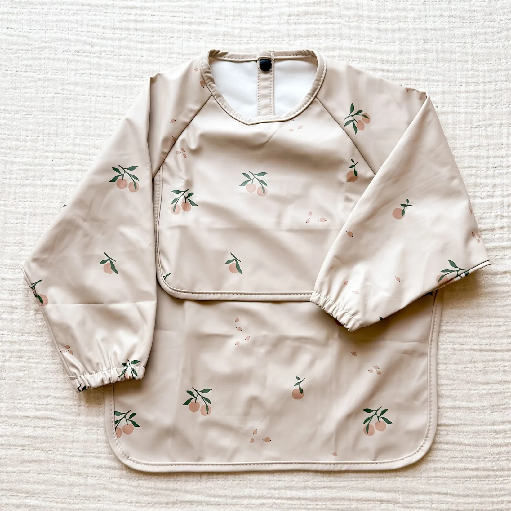 Breastfeeding|Bibs>Bulle Long-Sleeved Bib - Clementine