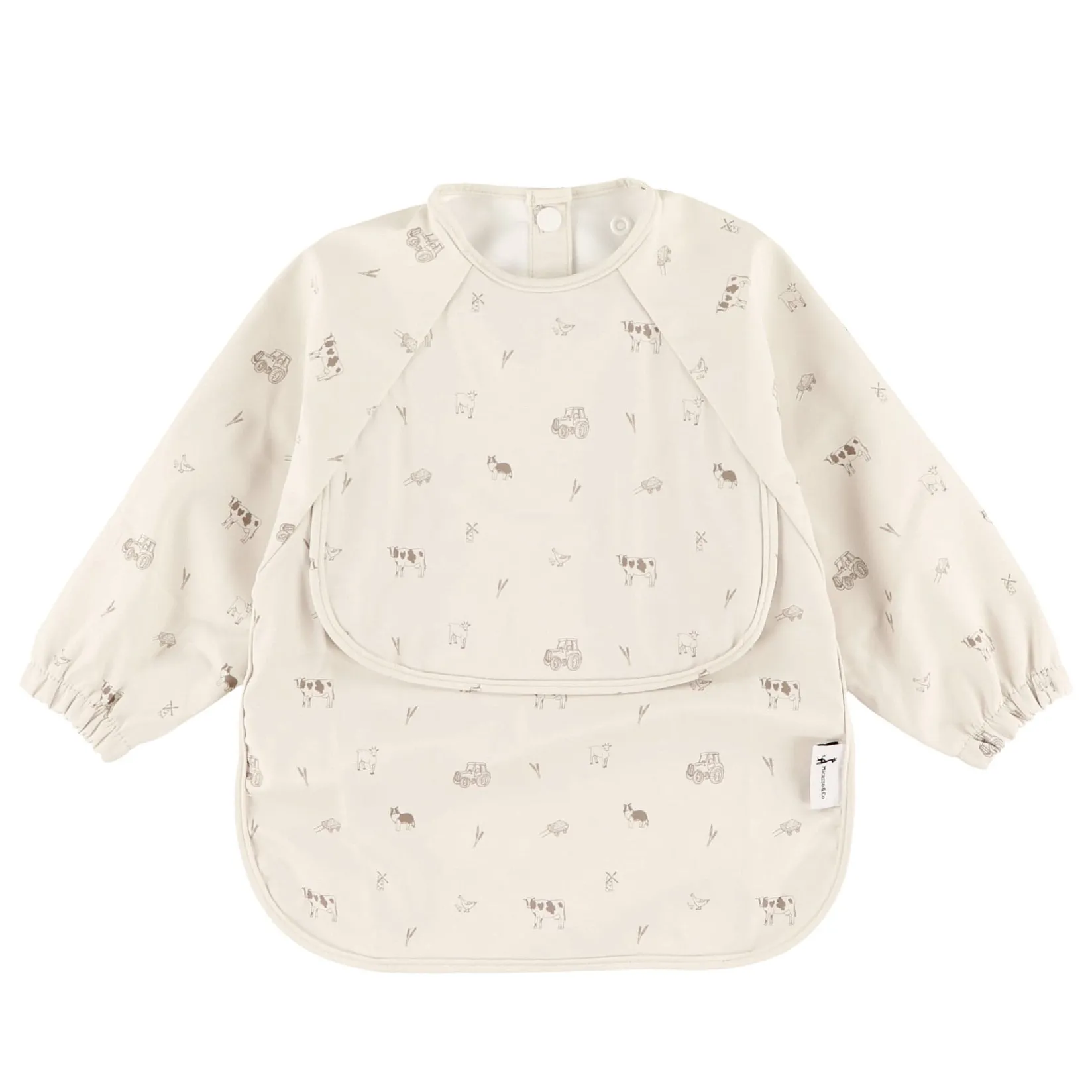 Bibs|Breastfeeding>Micasso Long-sleeved Bib with integrated pocket 6-24m - Farm