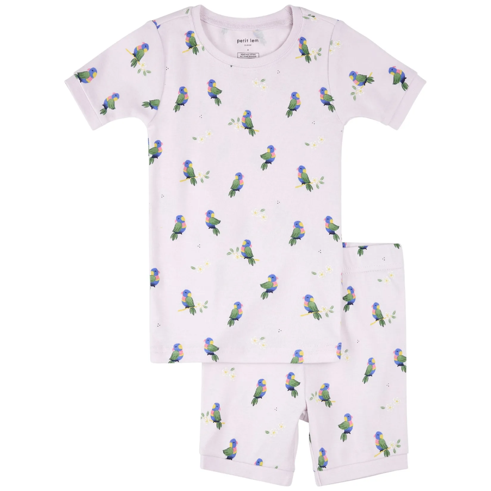 Pajamas & Bathrobes>Petit Lem Lorikeet Pajamas 2-6x Lilac