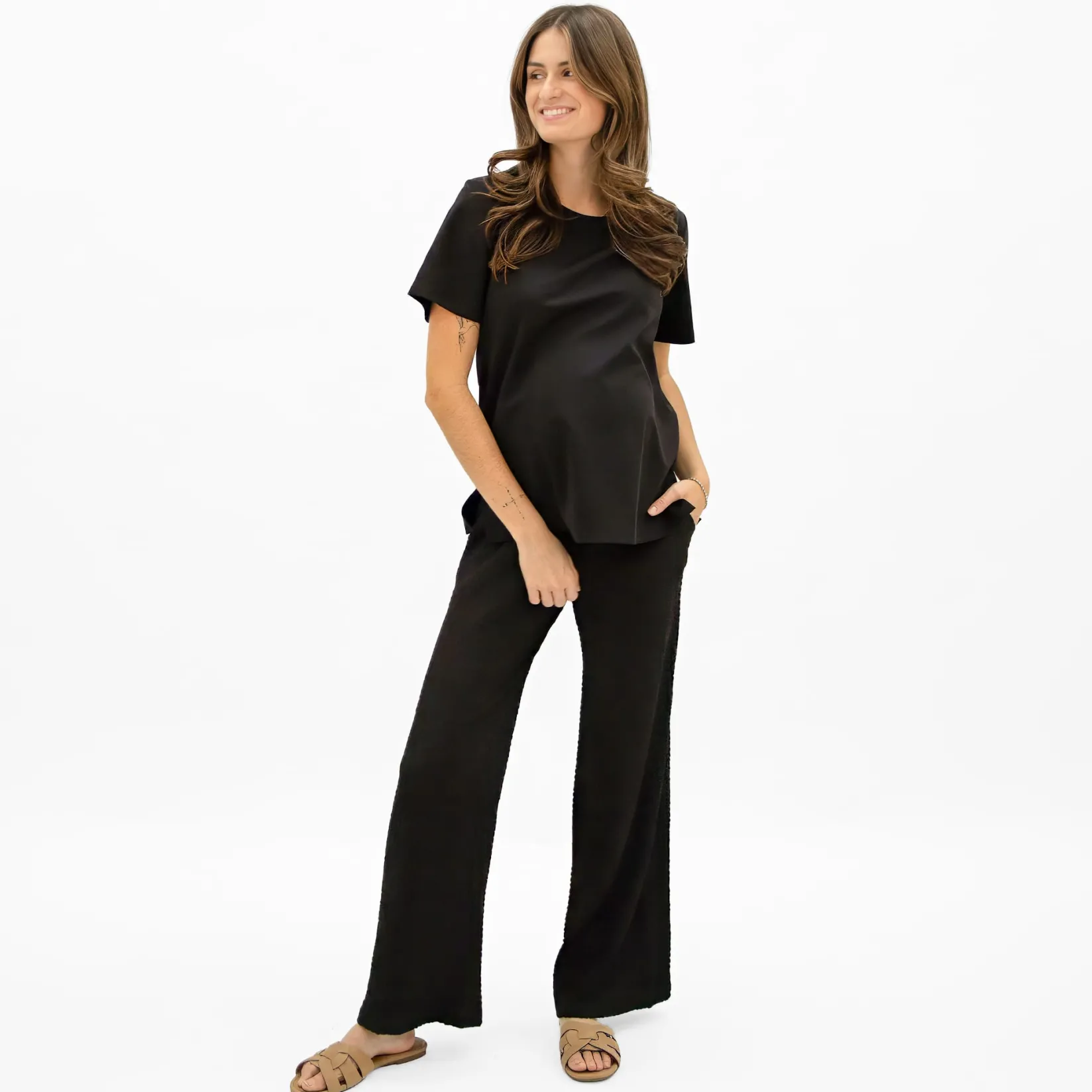 Jeans & Pants>Bella Maternite Lounge Maternity Pants Black