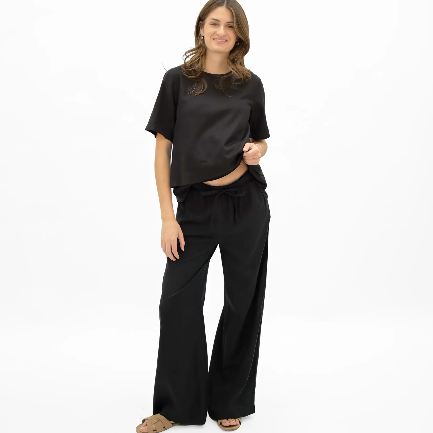 Jeans & Pants>Bella Maternite Lounge Maternity Pants Black