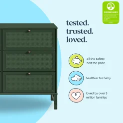 Clearance Margot 6 Drawers Dresser - Forest Green Storage Furniture