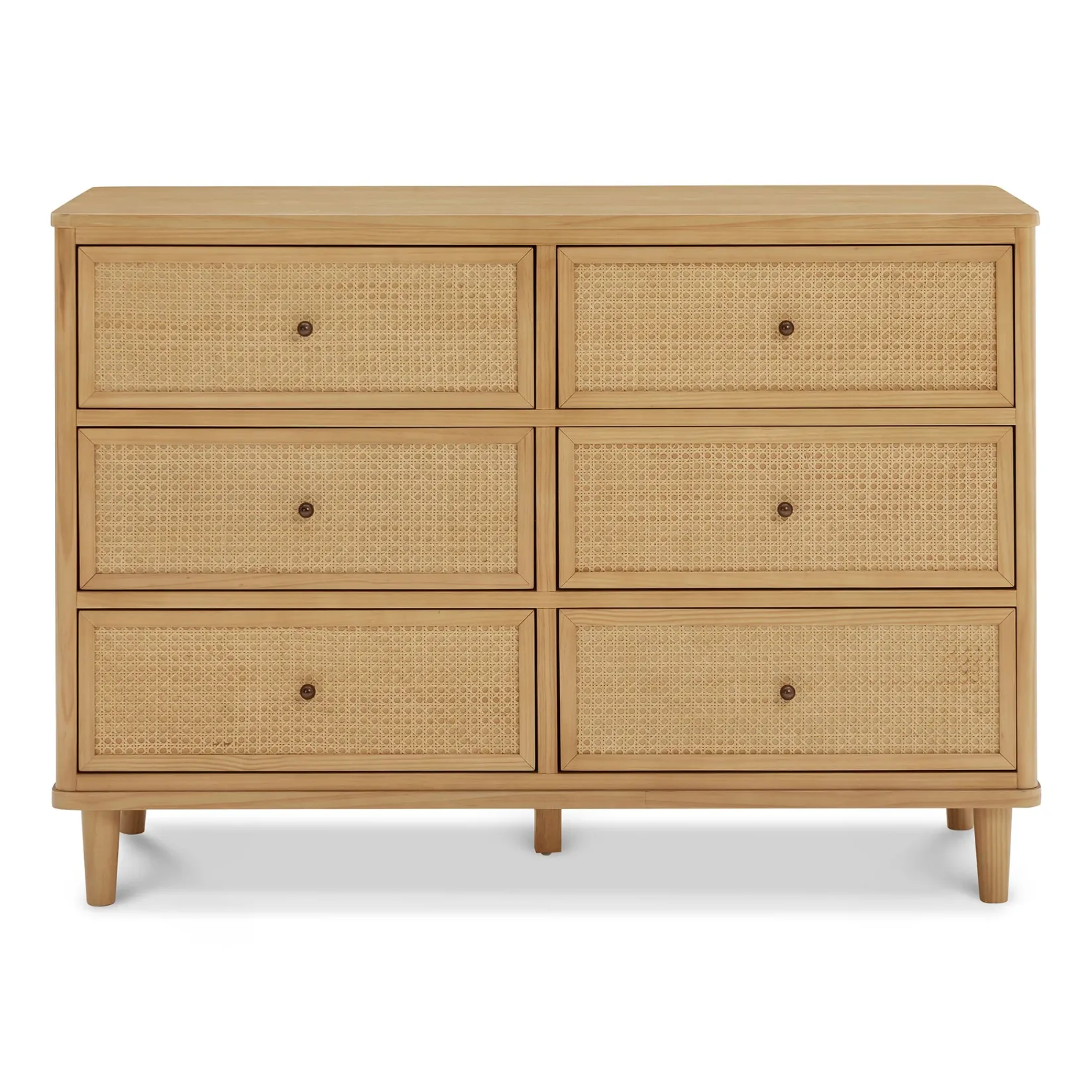 Storage Furniture>Namesake Marin with Cane 6 Drawer Assembled Dresser - Honey and Honey Cane