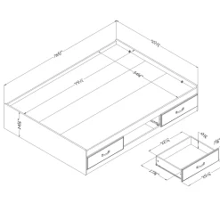 Discount Mates Bed with 3 Drawers - Ulysses Blueberry Twin, Full & Queen Beds
