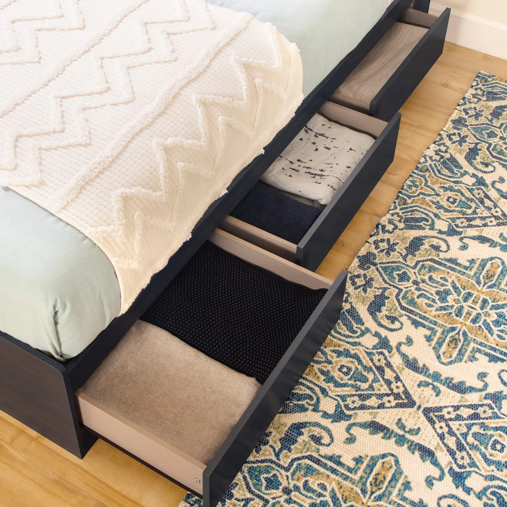 Twin, Full & Queen Beds>South Shore Mates Bed with 3 Drawers - Aviron Blueberry