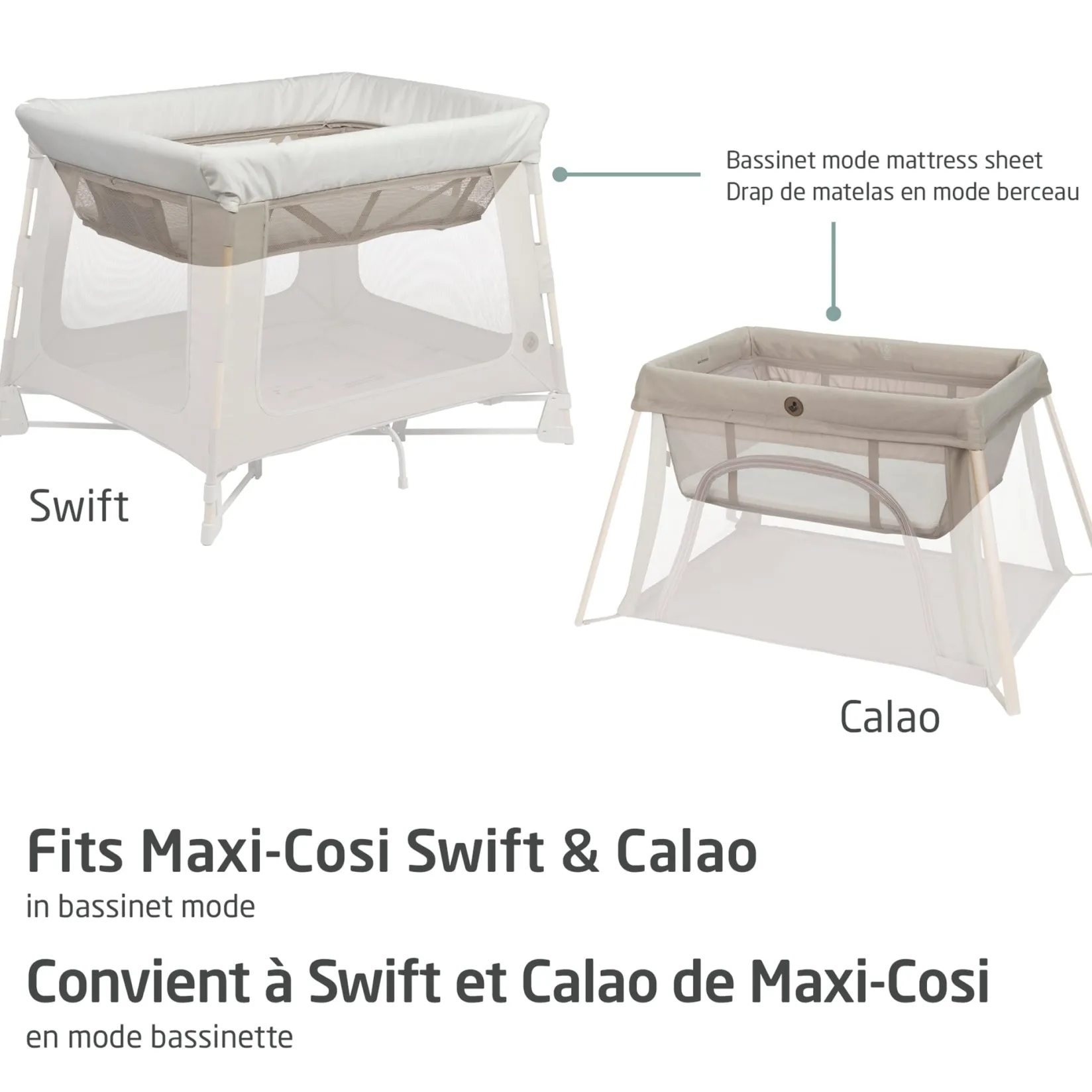 Sheets|Bedding>Maxi-cosi Swift/Calao Bassinet Mode Sheets – Set of 2