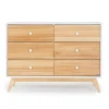Online Merry 6-Drawer Dresser - White/Natural Storage Furniture