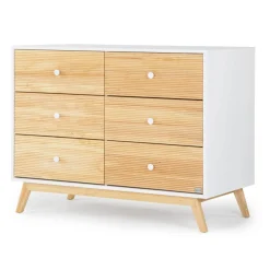 Online Merry 6-Drawer Dresser - White/Natural Storage Furniture