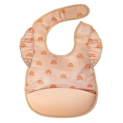 Mess proof Silicone Pocket Bib Ruffle - Boho Rainbow Bibs|Breastfeeding